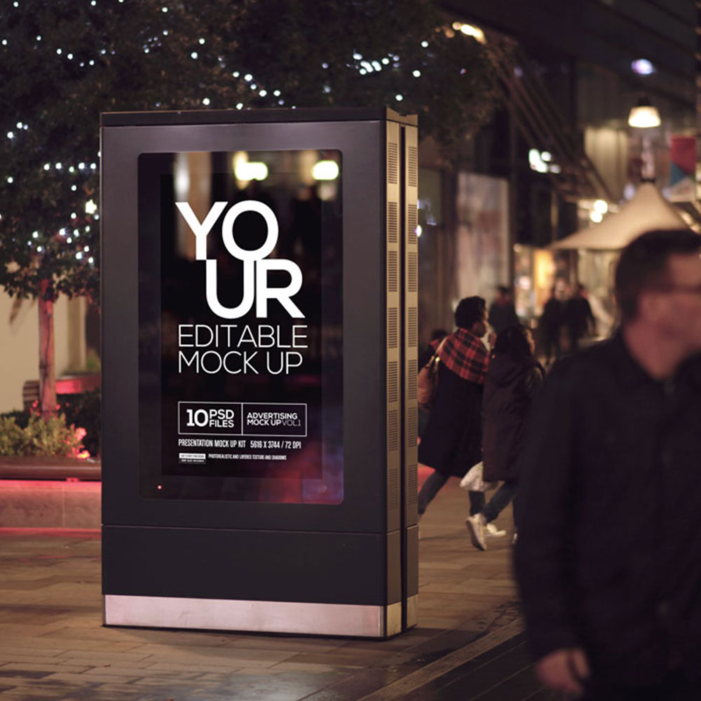 Case of outdoor advertising machine in a block in Europe